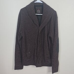Prana Brown Stripe Norton Cardigan L